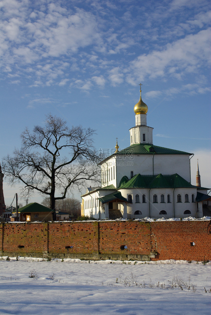 修道院 俄罗斯科洛姆纳建筑学教会金子洋葱旅行历史中心钟楼纪念碑宗教图片