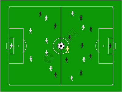 足球玩家绿色地面团队沥青锦标赛计划体育场线条方案高清图片