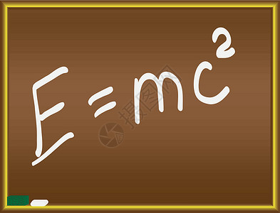 大学城黑板上的爱因斯坦公式插画