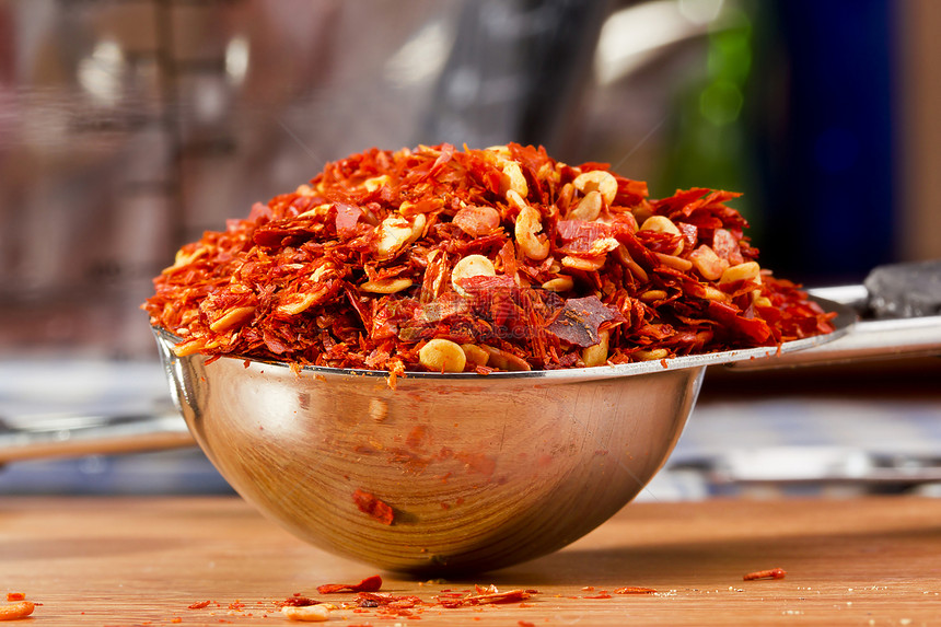 粉碎的红辣椒工具厨具香料体积厨房烹饪用具胡椒美食辣椒图片