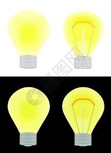电灯泡黑色白色黄色插图怒视背景图片
