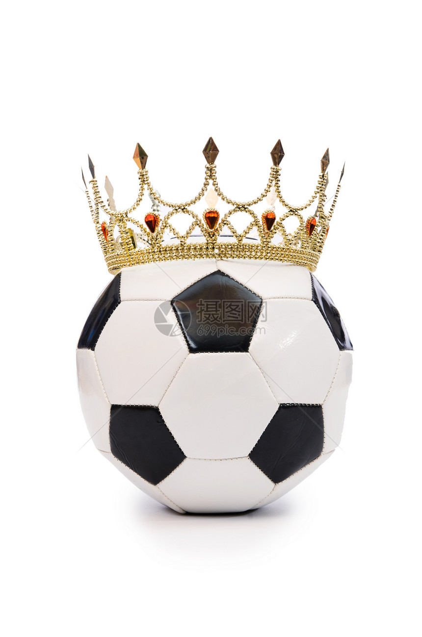 足球 皇冠在白色上冠冕金子英语锦标赛皮革犯规俱乐部女王场地国王图片