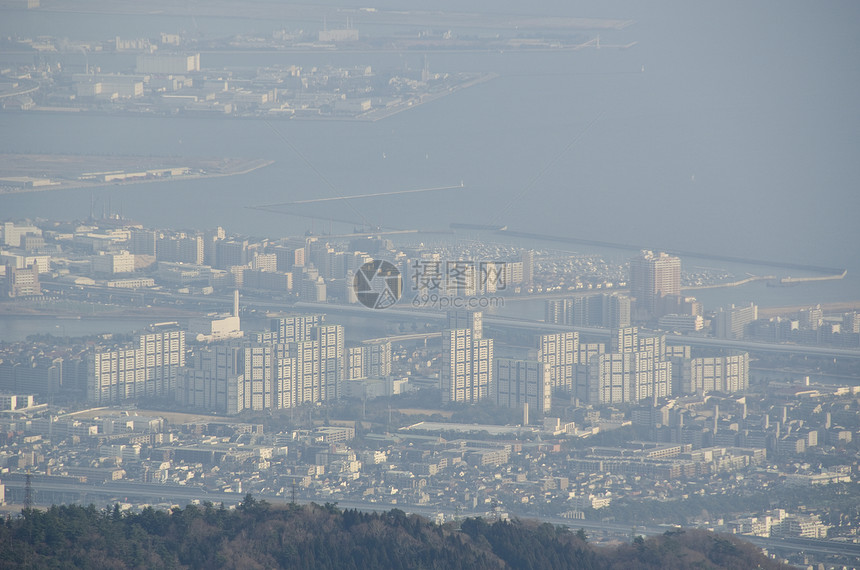 大阪之景首都灰尘桌面建筑全景街道旅行房子房屋烟雾图片