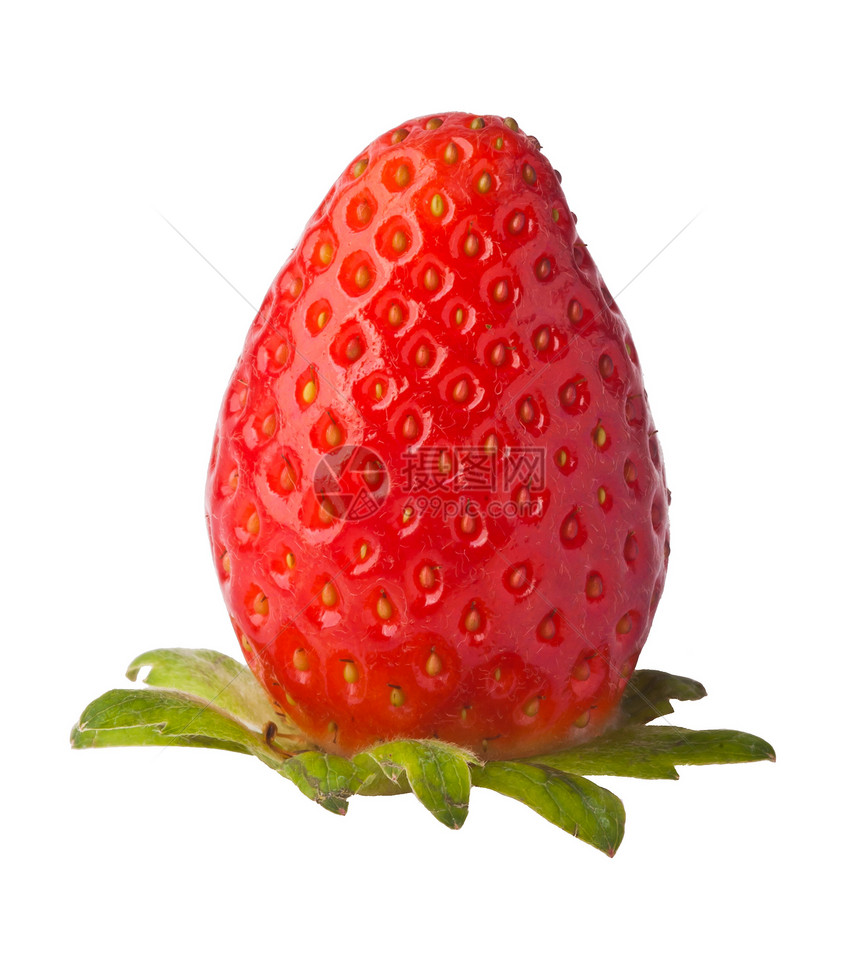 草莓 鲜红草莓背景红色绿色叶子水果宏观浆果食物甜点甜食白色图片