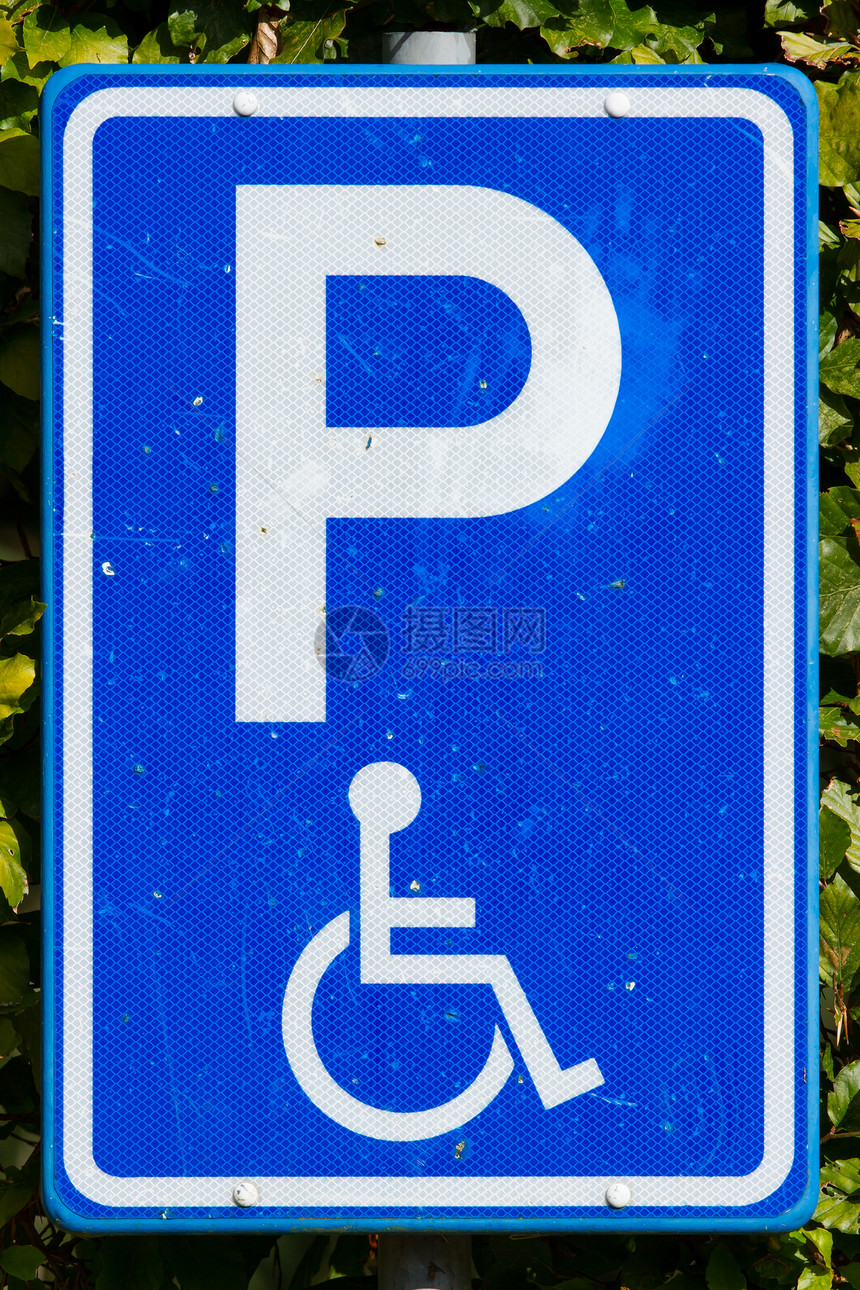 残疾人泊车标志牌残障运输医院人士蓝色老将医疗黄色街道轮椅图片