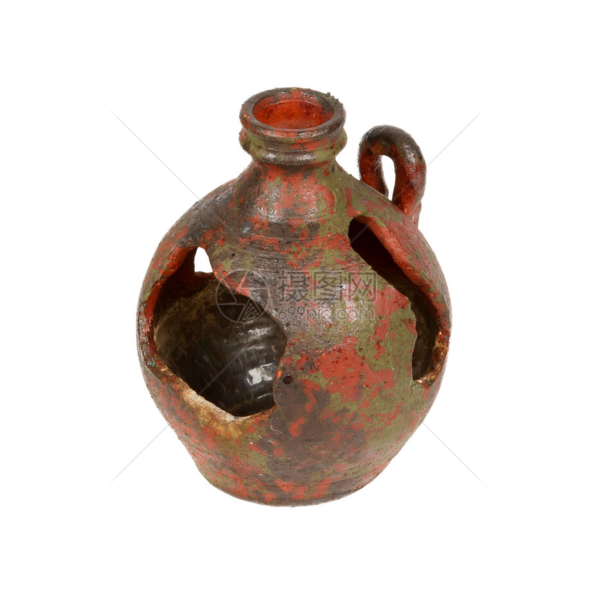 泥土的红色花瓶 手工艺品古物装饰品制品手工黏土陶瓷陶器古董纪念品工艺图片