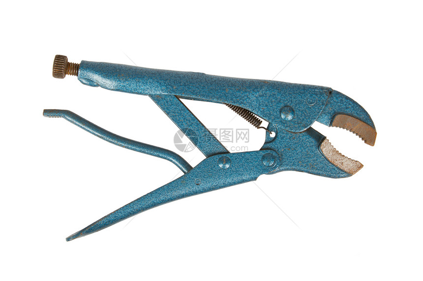 不不锈蓝钢下巴锁钳工作金属硬件修理工机械工具紧缩工具箱乐器压力图片