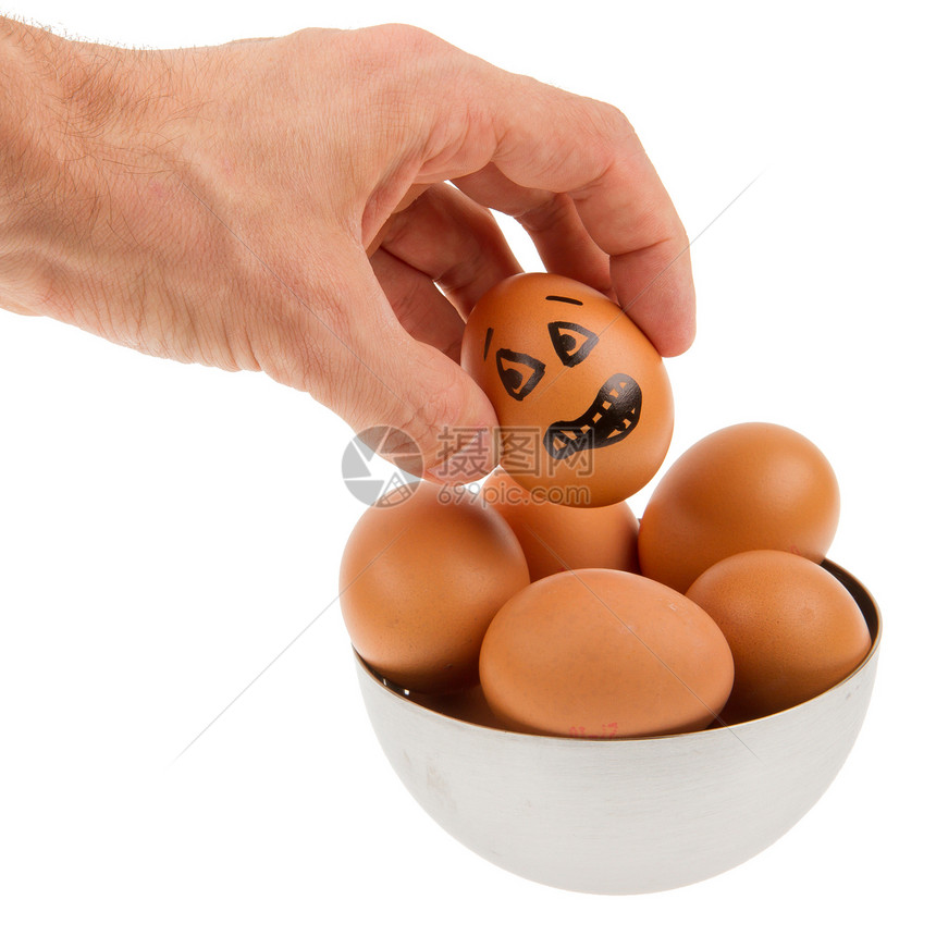 害怕的鸡蛋 等着被一只手抓住男性指甲讨论会议疼痛早餐卡通片食物鬼脸团体图片