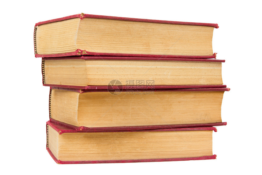 堆叠着红色封面的旧书文学传统图书馆盖子智慧页数知识小说紫色故事图片