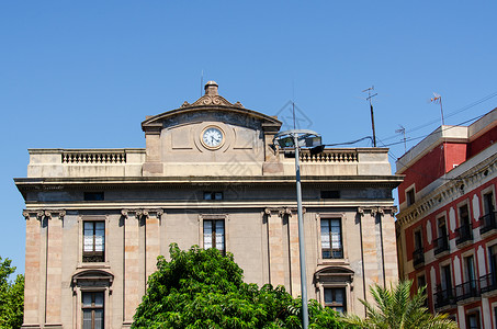 巴塞罗那西班牙的旧建筑结构详细细节(地址 Barcelona 西班牙)图片