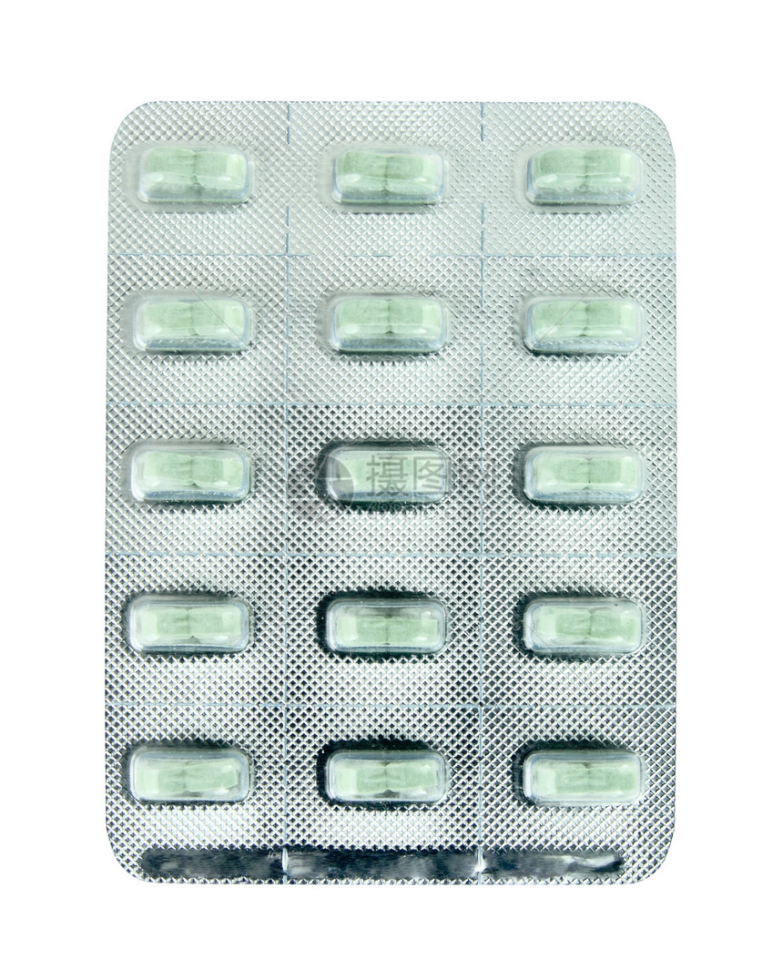 白色的一包绿药片宏观处方疼痛疾病抗生素治疗宽慰科学止痛药药剂师图片