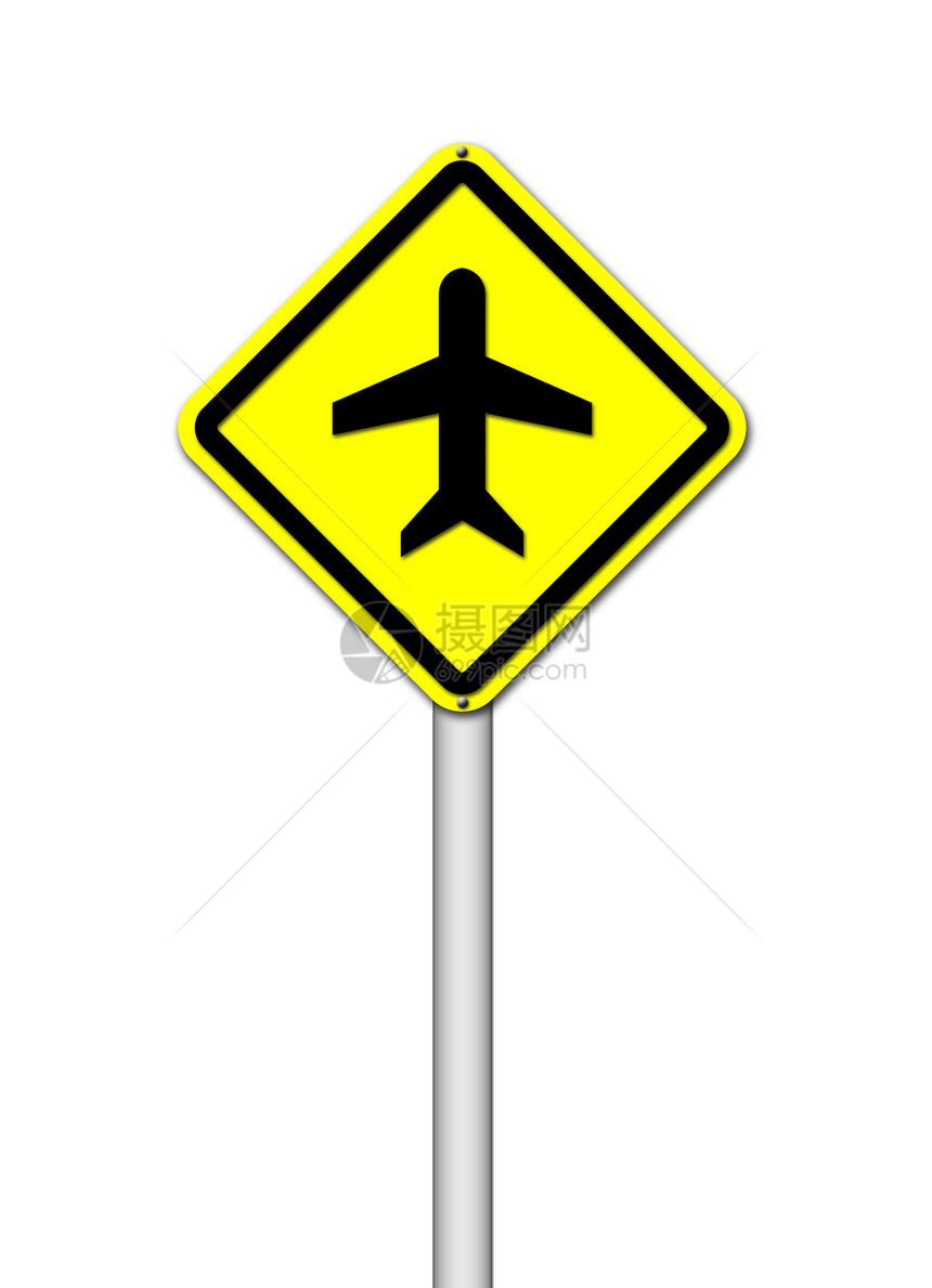 白色机场标志警告空气天空街道木板艺术夹子按钮邮政招牌图片
