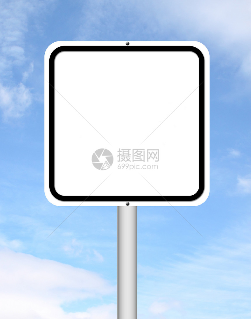 蓝色天空的空白符号安全街道金属注意力车道交通路标危险速度假期图片