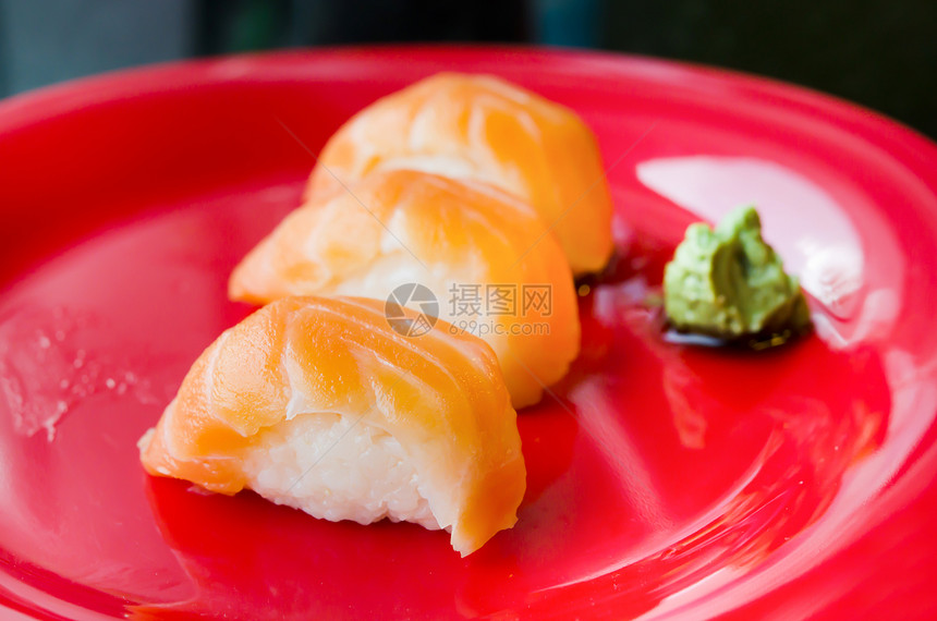 鲑鱼寿司美食红色海鲜食物图片