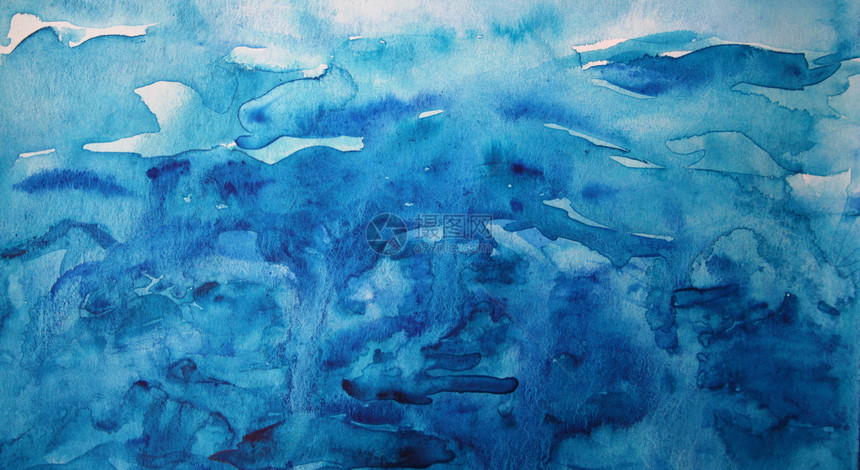 纸质纹理水颜色背景摘要粮食技术帆布绘画白色创造力水彩框架蓝色艺术图片