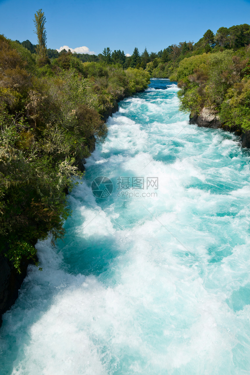 胡卡瀑布风景蓝色速度山沟旅游白色力量峡谷运动漂流图片