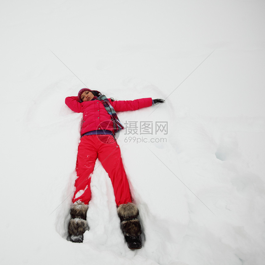 寒冬思维微笑快乐快感金发幸福青少年成人雪花帽子图片