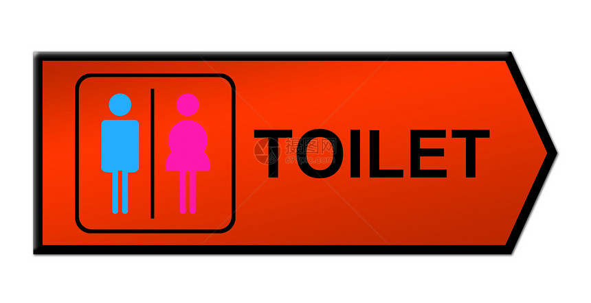 白色上的厕所标志身体女士蓝色卫生小便男性女孩洗手间女性房间图片