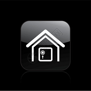 单一银行图标的矢量插图保修单风险磁带保险柜房子保险安全背景图片
