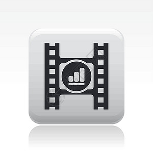 单个视频播放器图标的矢量插图视频电影体积玩家电视音乐按钮背景图片