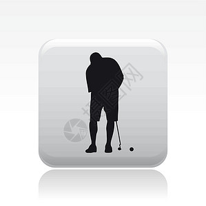 单一高尔夫图标矢量插图运动游戏玩家高尔夫球背景图片