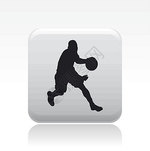 单个篮球播放器图标矢量插图篮球运动团队行动玩家游戏运球背景图片