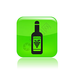 单个孤立葡萄酒瓶图标的矢量插图背景图片