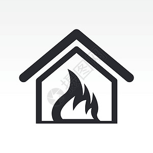 孤立燃烧家图标的矢量插图背景图片