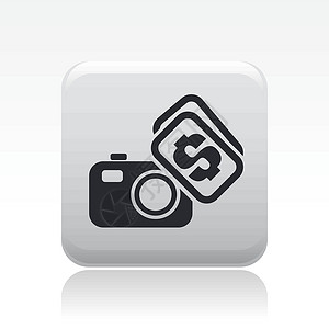 单个照片销售图标矢量插图小贩股票摄影师相机背景图片