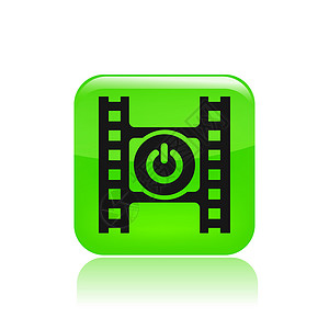 单个视频播放器图标的矢量插图视频电视玩家音乐电影按钮力量背景图片