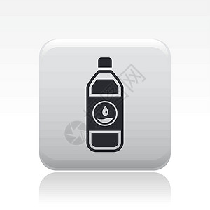 单水瓶图标的矢量插图瓶子液体标签背景图片