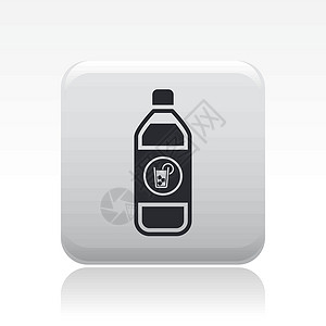 单饮料瓶图标的矢量插图瓶子酒吧酒精背景图片