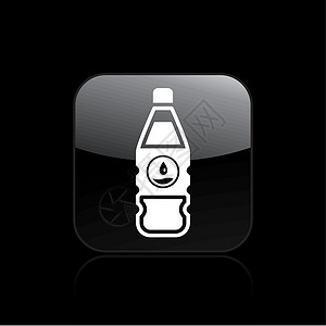 单水瓶图标的矢量插图液体瓶子标签背景图片