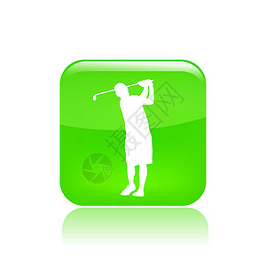 单一高尔夫球手图标矢量插图游戏玩家运动高尔夫球背景图片