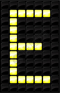 单个记分板字母图标矢量插图安慰灯泡运动电子木板分数展示背景图片