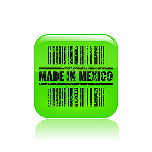 墨西哥广场墨西哥图标制作的单体矢量插图国家划痕生产标签市场打印墨水产品进口身份插画