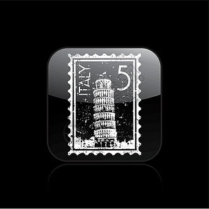 单一意大利图标矢量插图倾斜首都打印城市历史性纪念碑旅游背景图片
