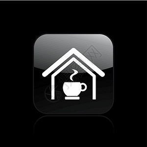 单一咖啡图标矢量插图早餐店铺房子杯子背景图片