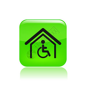 单残疾家庭图标的矢量插图背景图片