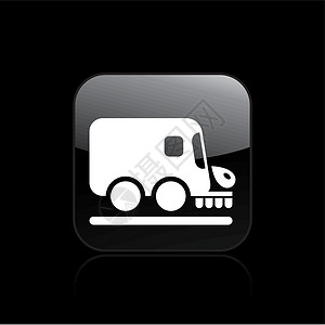 单一道路清洁器图标的矢量插图货车清洁工卫生卡车街道背景图片
