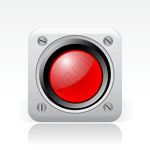 单一红色信号图标的矢量插图背景图片
