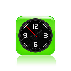 单时钟图标矢量插图时间测量小时按钮背景图片