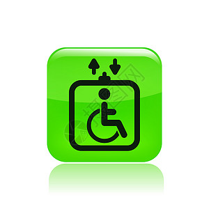 单残疾人电梯图标矢量插图Name 1正方形房子人士程式化病人坏处残障背景图片