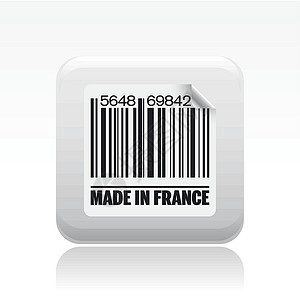 法国广场法国图标制作的单方矢量插图国家销售标签生产进口市场身份程式化产品插画