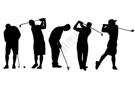 单个孤立高尔夫球手图标矢量插图运动高尔夫球游戏玩家背景图片