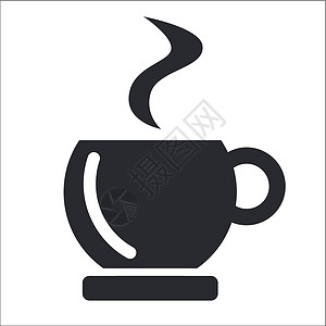 孤立咖啡图标的矢量插图杯子早餐背景图片