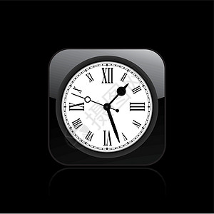 孤立时钟图标的矢量插图按钮时间测量小时背景图片
