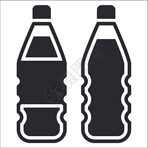 单瓶数图标的矢量插图瓶子饮料背景图片