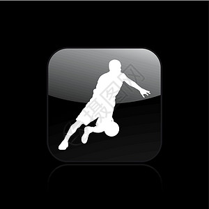 单一篮球图标矢量插图运动运球玩家行动团队游戏背景图片