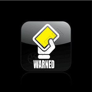 单一警告图标的矢量插图标签危险黄色网络展示正方形背景图片